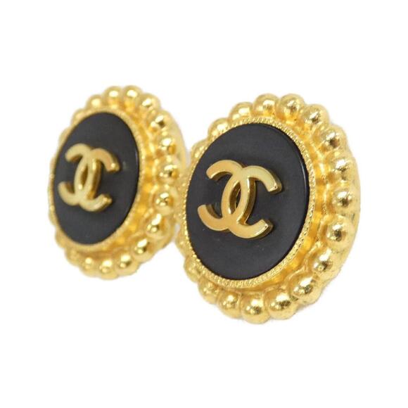 CHANEL Authentic Black Earrings